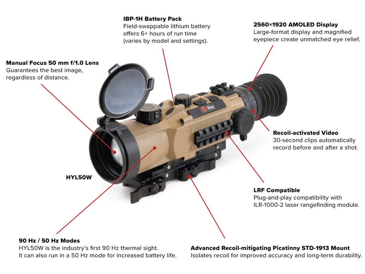 InfiRay RICO HYBRID 384 3X 50mm 90 Hz Multi-function Thermal Weapon Sight
