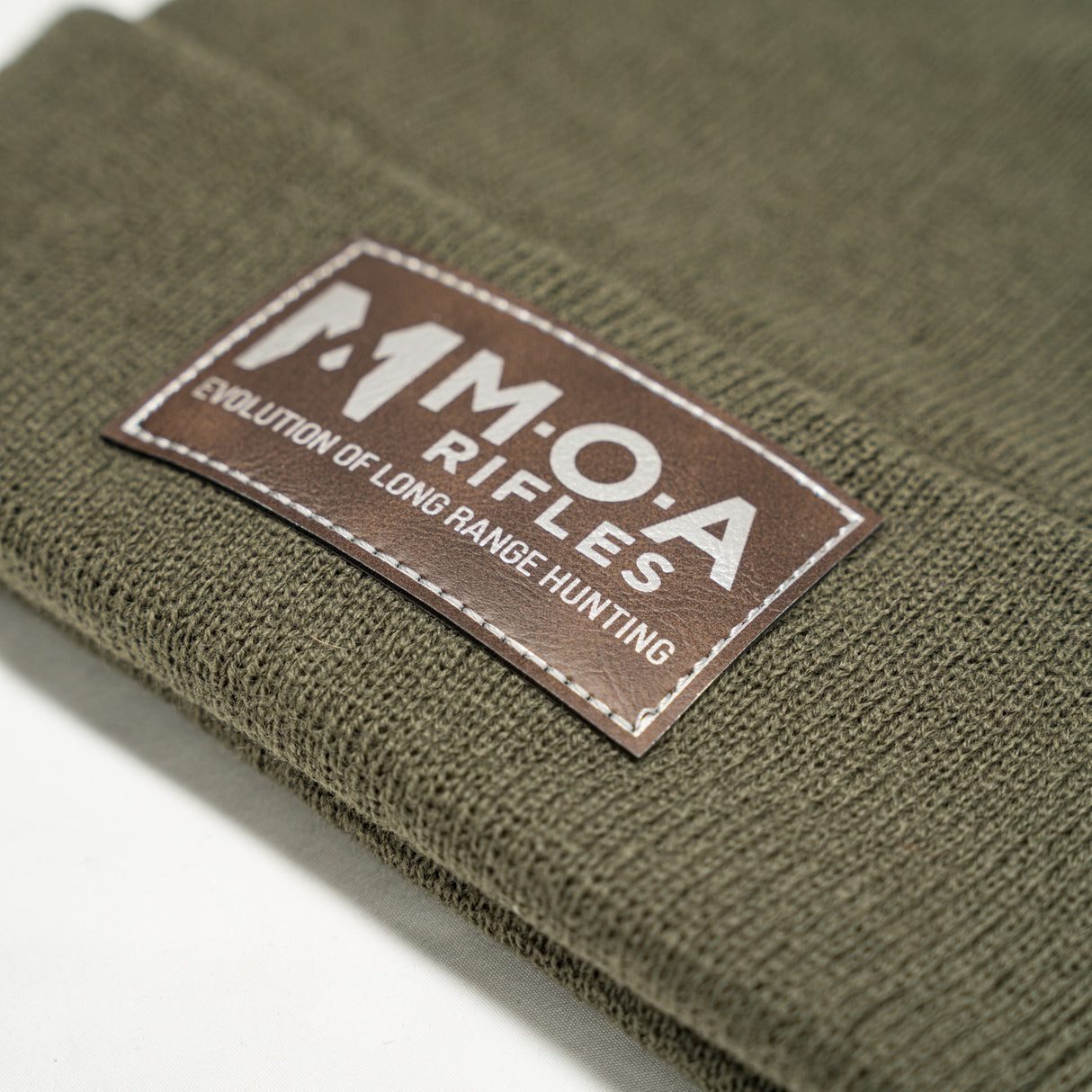 MOA Leather Patch Beanie