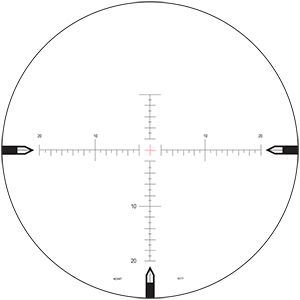MOAR-T - Nightforce customers asked for a finer version of our MOAR™ reticle for even more precision at extreme ranges, and our new MOAR-T™ delivers. .0625 MOA lines, with 1 MOA elevation and windage markings. Allows accurate rangefinding and holdover estimation at the longest distances. Center Illumination only.