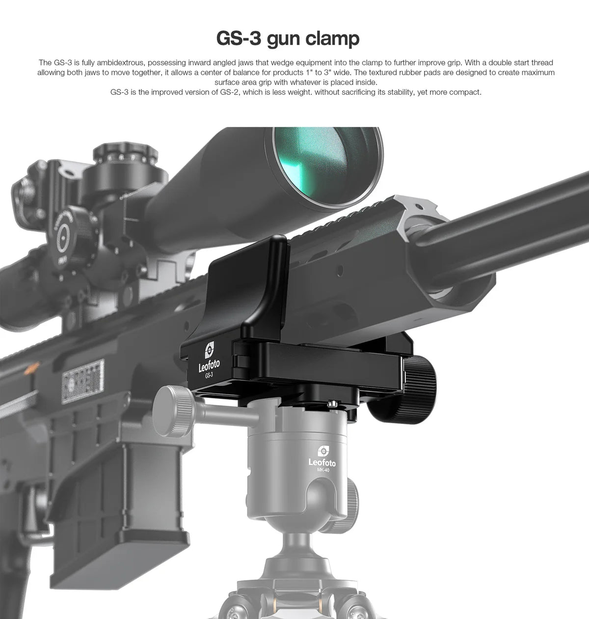 Lightweight Rifle Clamp Mount | Arca Compatible + 3/8"