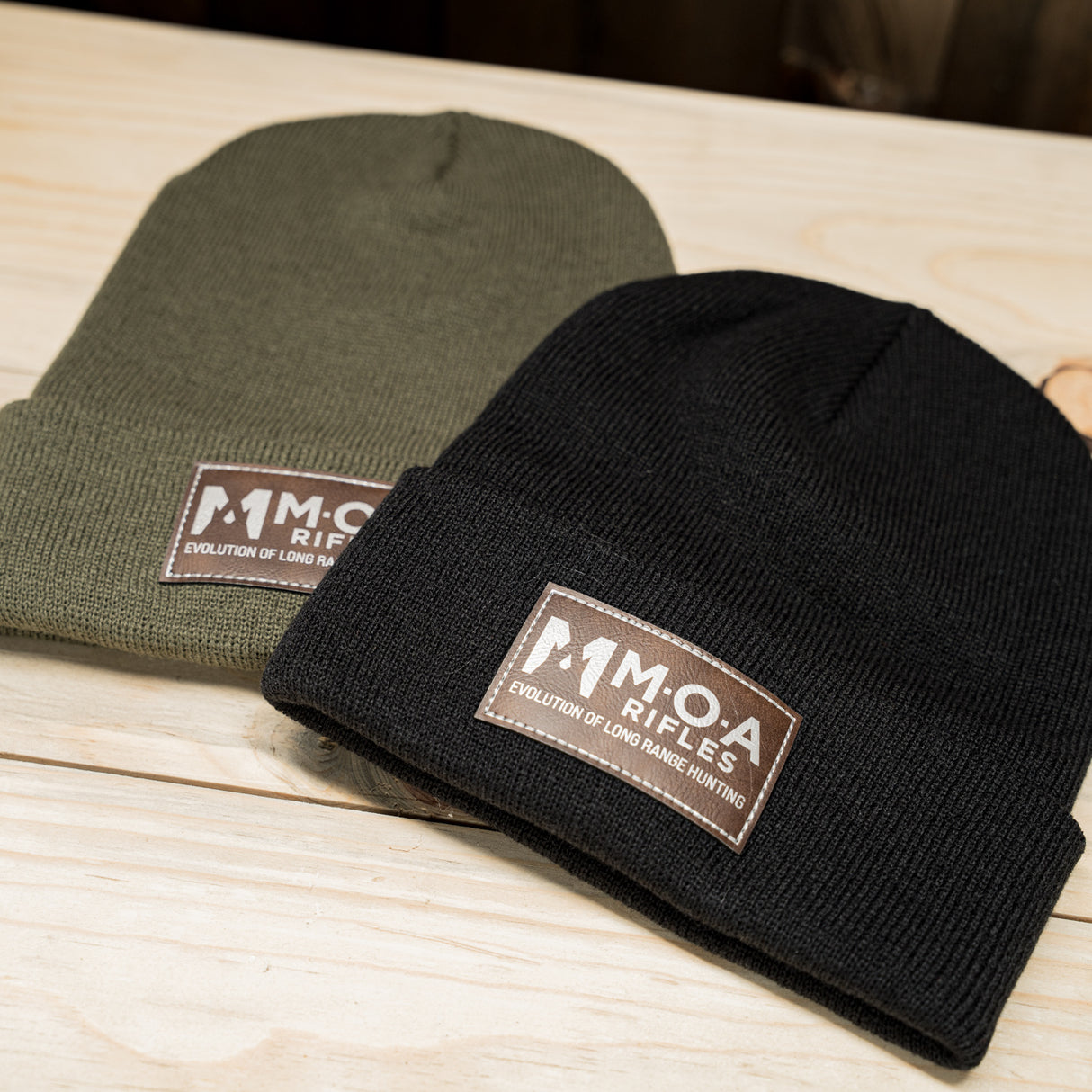 MOA Leather Patch Beanie