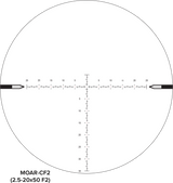 Nightforce NX8 2.5-20x50mm F2 ZeroStop .250 MOA DigIllum PTL MOAR CF2